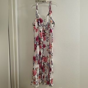 Forever 21 floral button front ruffle back maxi dress size 3x 18